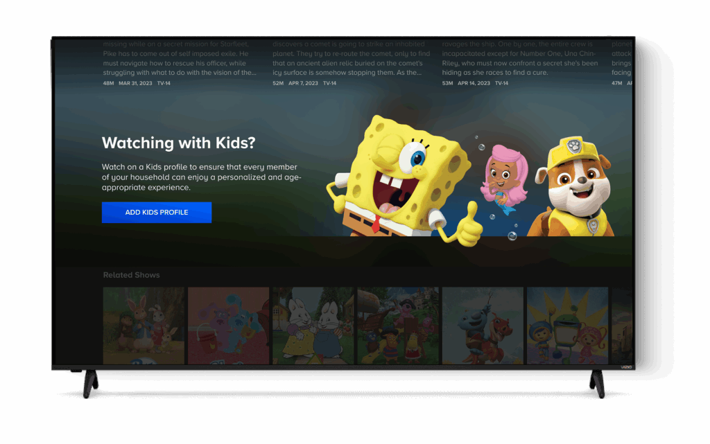 We also designed a gentle reminder for users consuming kids' content on adult profiles to either create a dedicated Kids Profile or switch over to an existing one to improve the viewing experience for these users and meet legal and privacy requirements.